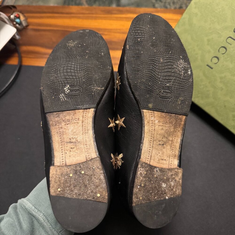 Gucci Jordaan Bee Leather Flats - Picture 3 of 3